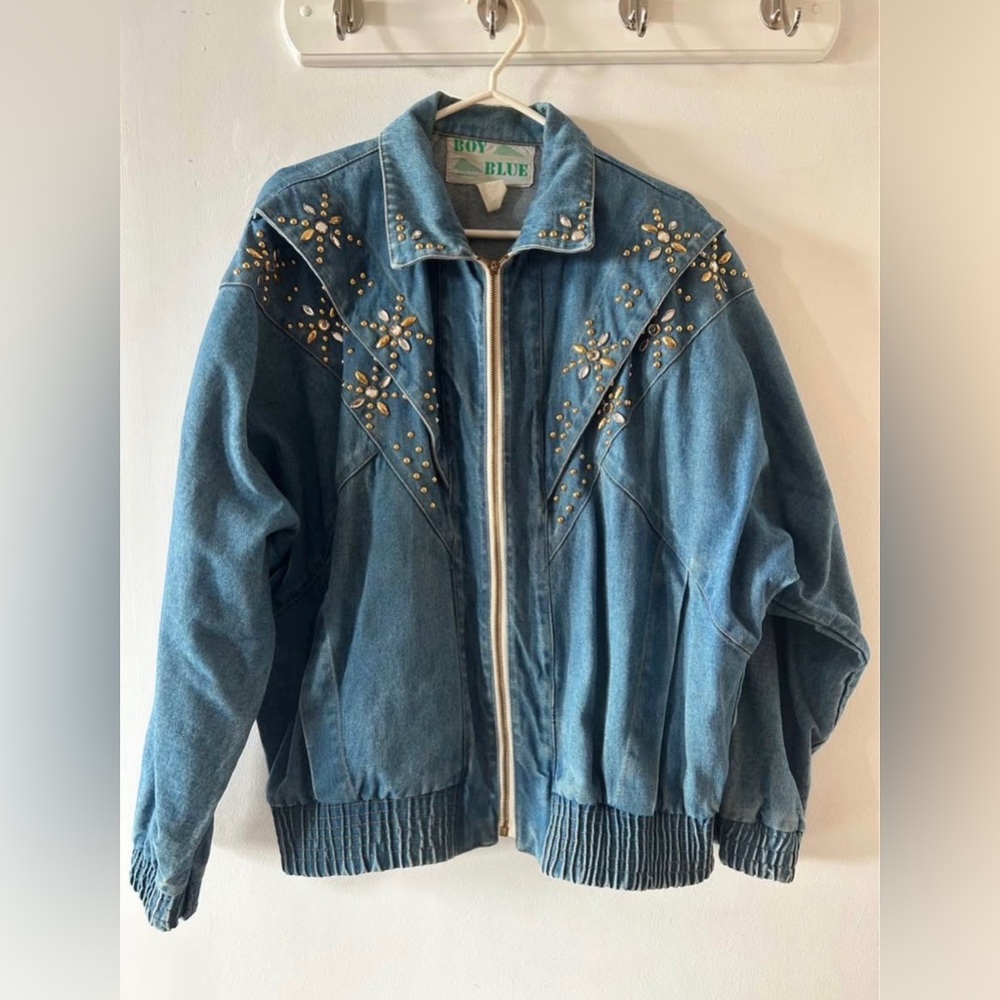 Embellished Blue Denim Jacket